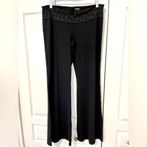 Express Lace Knit Flare Lounge Yoga Pants Large Wide Leg Athleisure L